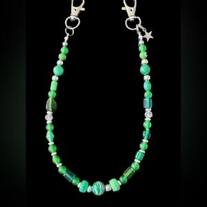 Bohemian Trinkets Green Glass Menagerie Phone Wristlet/Bag Charm